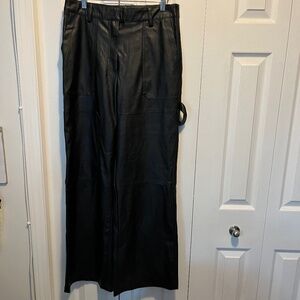 Forever 21 size L vegan leather wide leg pants new with tags